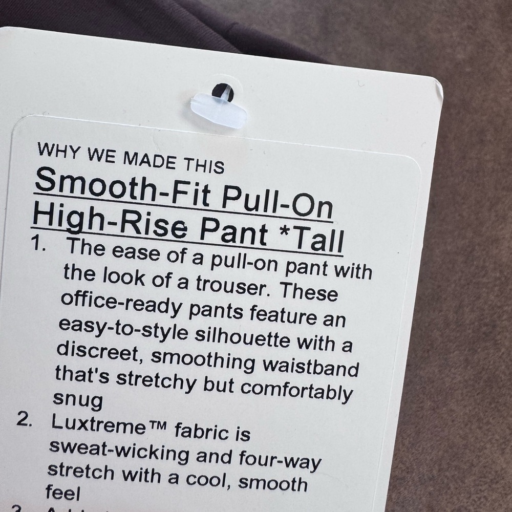 Lululemon Smooth fit pull on high rise pant - Tall